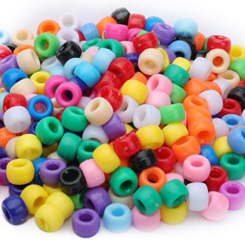 1000 PCS Pony Perlen Kunststoff Perlen für Armband, mehrfarbige Perlen für Haar Flechten, DIY Handwerk, Kandi Schmuck, Schlüsselanhänger und Ornamente Dekorationen von Anjpuy