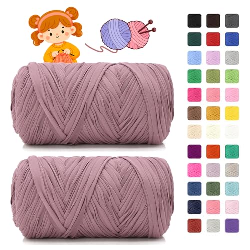 T shirt Garn zum Häkeln & Stricken- je 400g/150m, Häkelgarn Dickes Yarn für Häkeltaschen/Körbe/Teppiche, Heimdekoration/Deko von AnkekolyStar