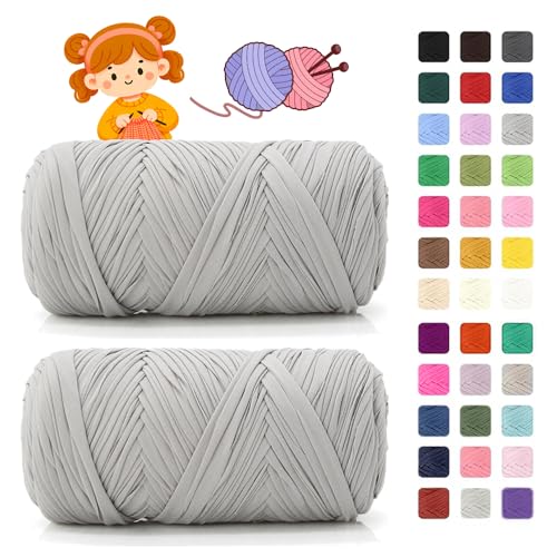 T shirt Garn zum Häkeln & Stricken- je 400g/150m, Häkelgarn Dickes Yarn für Häkeltaschen/Körbe/Teppiche, Heimdekoration/Deko von AnkekolyStar