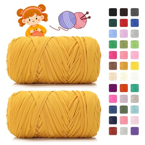 T shirt Garn zum Häkeln & Stricken- je 400g/150m, Häkelgarn Dickes Yarn für Häkeltaschen/Körbe/Teppiche, Heimdekoration/Deko von AnkekolyStar