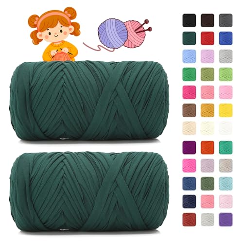 T shirt Garn zum Häkeln & Stricken- je 400g/150m, Häkelgarn Dickes Yarn für Häkeltaschen/Körbe/Teppiche, Heimdekoration/Deko von AnkekolyStar