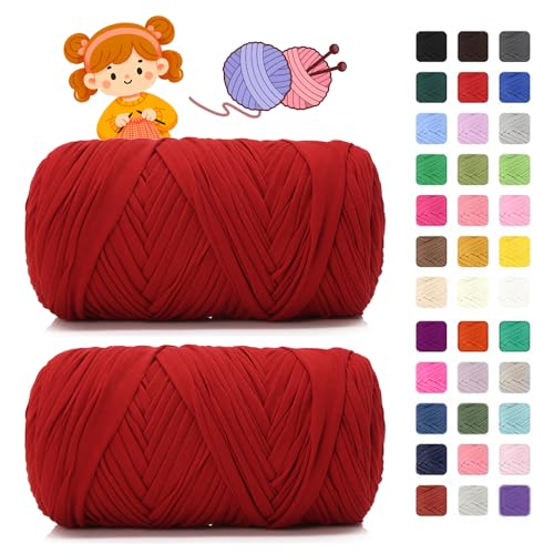 T shirt Garn zum Häkeln & Stricken- je 400g/150m, Häkelgarn Dickes Yarn für Häkeltaschen/Körbe/Teppiche, Heimdekoration/Deko von AnkekolyStar