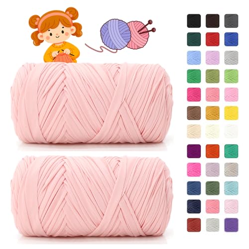 T shirt Garn zum Häkeln & Stricken- je 400g/150m, Häkelgarn Dickes Yarn für Häkeltaschen/Körbe/Teppiche, Heimdekoration/Deko von AnkekolyStar