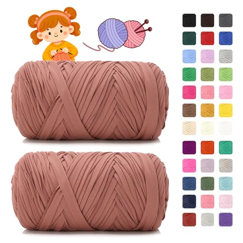 T shirt Garn zum Häkeln & Stricken- je 400g/150m, Häkelgarn Dickes Yarn für Häkeltaschen/Körbe/Teppiche, Heimdekoration/Deko von AnkekolyStar
