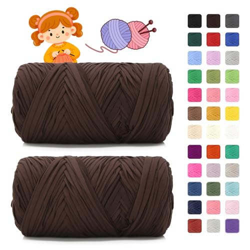 T shirt Garn zum Häkeln & Stricken- je 400g/150m, Häkelgarn Dickes Yarn für Häkeltaschen/Körbe/Teppiche, Heimdekoration/Deko von AnkekolyStar