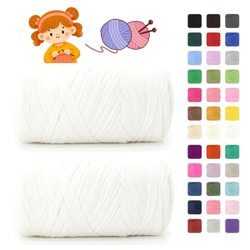 T shirt Garn zum Häkeln & Stricken- je 400g/150m, Häkelgarn Dickes Yarn für Häkeltaschen/Körbe/Teppiche, Heimdekoration/Deko von AnkekolyStar