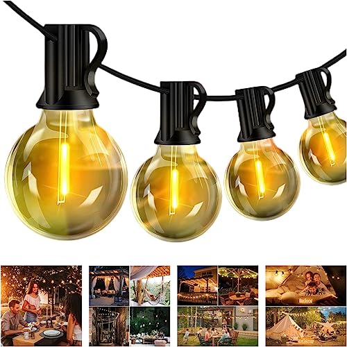 LED Lichterkette Außen Strom, 20M Lichterkette Outdoor Glühbirnen Außen mit 32+1 G40 Birnen IP44 Wasserdicht, Innen/Außen Lichterketten für Hochzeiten, Garten, Terrasse, Party LED Lichterkette Außen Strom, 20M Lichterkette Outdoor Glühbirnen Außen mit 32+1 G40 Birnen IP44 Wasserdicht, Innen/Außen Lichterketten für Hochzeiten, Garten, Terrasse, Party von Ankey