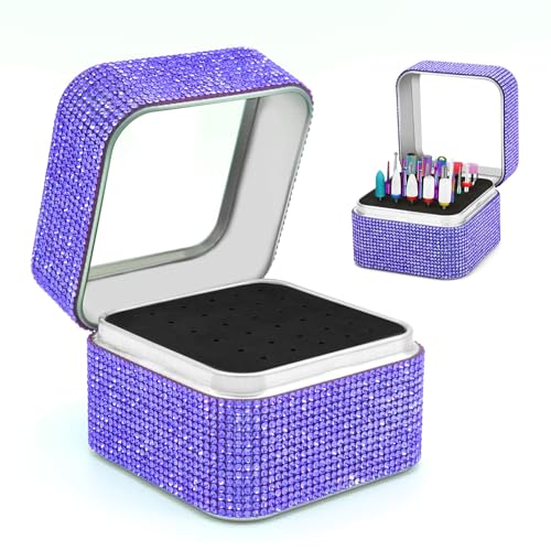 Nagelbohrerhalter Kasten, Rhombusbox Efile Nagelbohrer Anzeigehalter Organisator Behälter, 30 Löcher Staubschutz Nagelbohrer Kasten für Manikürewerkzeuge (Bohrer nicht enthalten) von Ankey