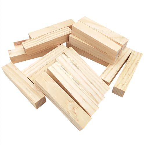 20 Stück Lindenholzschnitzblöcke, 10 x 2 x 2 cm, unlackierte Holzblöcke, Whittling Wood Blocks für Holzschnitzerei von Anktily