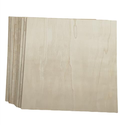 Anktily 20 Stück quadratische Sperrholzplatten, 30 x 30 x 0,2 cm, unlackierte Buchsbaumholzplatten für DIY Handwerk, Malen, Gravieren von Anktily