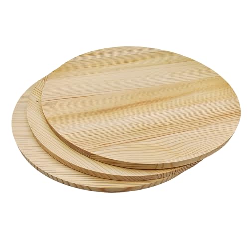 3 x Kreis-Plaketten aus Kiefernholz, 30 x 1 cm, blanko, unlackiert, runde Holzkreise, Plaketten für Bastelprojekte, Gravur, Holzverbrennung, Malerei von Anktily