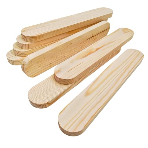 Anktily Unlackierte ovale Holzblöcke aus Kiefernholz zum Basteln, Schnitzen, Gravieren, Malen (8 Stück, 30 x 5 x 1,5 cm) von Anktily