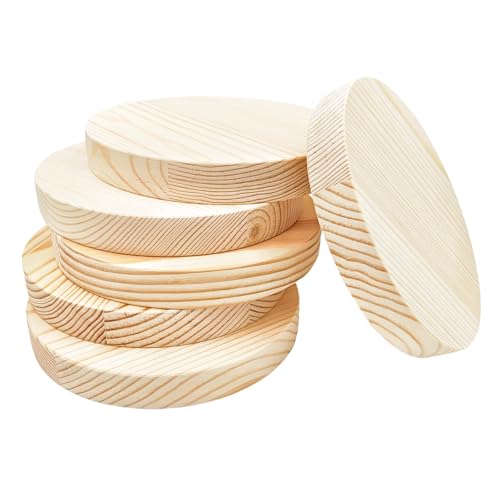 Kreis-Plaketten aus Kiefernholz, 15,2 x 2 cm, blanko, unlackiert, rund, für Bastelprojekte, Gravur, Holzverbrennung, Malerei, 6 Stück Kreis-Plaketten aus Kiefernholz, 15,2 x 2 cm, blanko, unlackiert, rund, für Bastelprojekte, Gravur, Holzverbrennung, Malerei, 6 Stück von Anktily