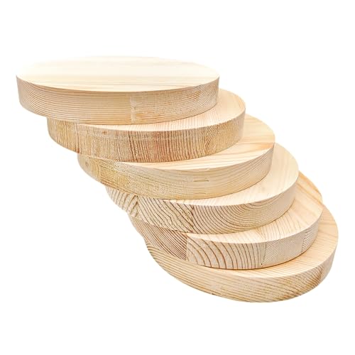 Kreisschild aus Kiefernholz, blanko, unlackiert, rund, für Bastelprojekte, Gravur, Holzverbrennung, Malerei (11,9 x 1,5 cm/6 Stück) von Anktily