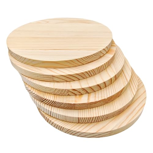Kreisschild aus Kiefernholz, blanko, unlackiert, rund, für Bastelprojekte, Gravur, Holzverbrennung, Malerei (15,2 x 1 cm/6 Stück) von Anktily