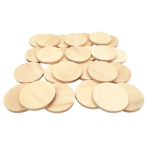 100 Stück unfertige runde Naturscheiben, leere Kreise aus Holz, Verzierungen zum Basteln (5 cm) 100 Stück unfertige runde Naturscheiben, leere Kreise aus Holz, Verzierungen zum Basteln (5 cm) von Anktily
