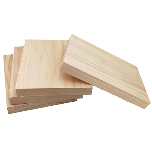 Rechteckige Holzbretter, unlackierte Holzblöcke, 20 x 15 x 2 cm, blanko, Holz-Bastelblöcke für Holzschnitzerei, Malerei und Brennen, 4 Stück Rechteckige Holzbretter, unlackierte Holzblöcke, 20 x 15 x 2 cm, blanko, Holz-Bastelblöcke für Holzschnitzerei, Malerei und Brennen, 4 Stück von Anktily