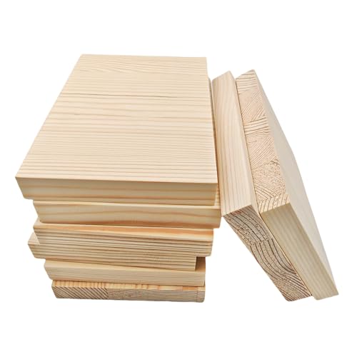 Rechteckige Holzbretter, unlackierte Holzblöcke zum Basteln, 15 x 10 x 1,5 cm, blanko, zum Schnitzen, Malen und Brennen, 8 Stück von Anktily