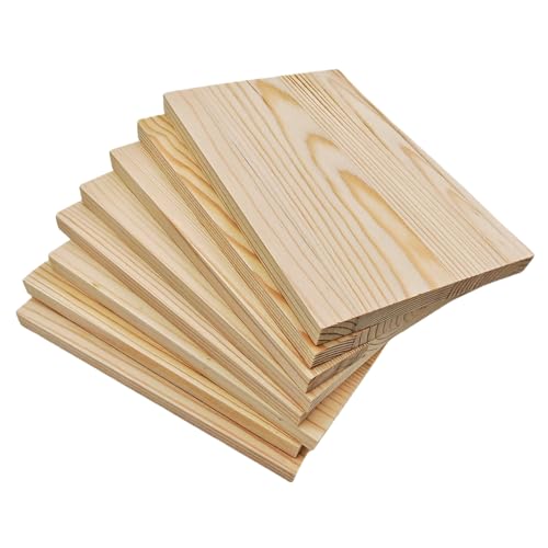 Rechteckige Holzbretter, unlackierte Holzblöcke zum Basteln, 15 x 10 x 1 cm, blanko, zum Schnitzen, Malen und Brennen, 8 Stück von Anktily