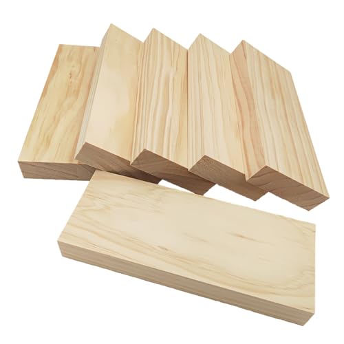 Rechteckige Holzbretter, unlackierte Holzblöcke zum Basteln, 20 x 8 x 2,5 cm, blanko, zum Schnitzen, Malen und Brennen, 6 Stück von Anktily
