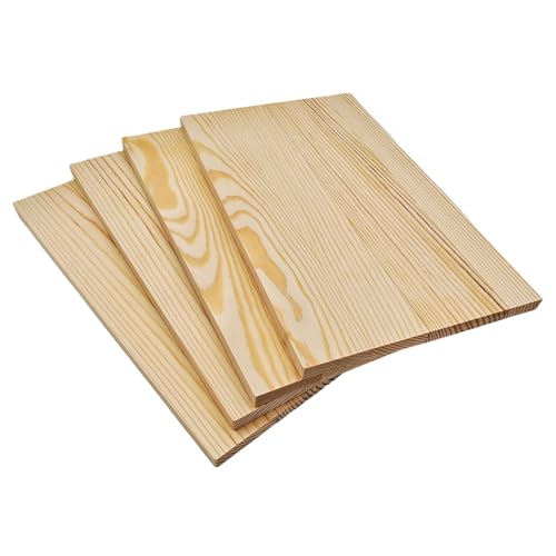 Rechteckige Holzbretter, unlackierte Holzblöcke zum Basteln, 25 x 15 x 1 cm, blanko, zum Schnitzen, Malen und Brennen, 4 Stück von Anktily