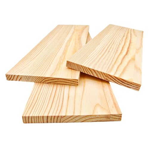 Rechteckige Holzbretter, unlackierte Holzblöcke zum Basteln, 30 x 10 x 1 cm, blanko, zum Schnitzen, Malen und Brennen, 3 Stück von Anktily