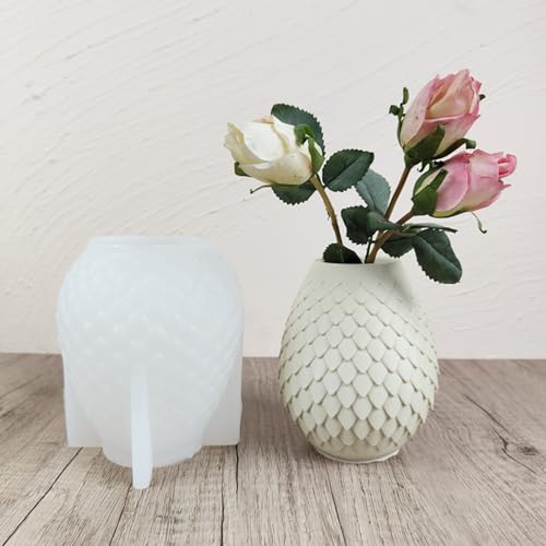 Silikonform mit Schlangenschuppen-Vase, Epoxidharz, Gips, Tropfen, Beton, Blumentopf, Pflanze, Zement, Ton, Silikonform Silikonform mit Schlangenschuppen-Vase, Epoxidharz, Gips, Tropfen, Beton, Blumentopf, Pflanze, Zement, Ton, Silikonform von Anktily
