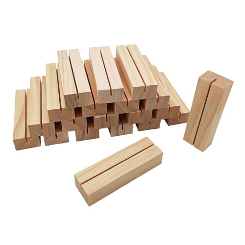 Tischkartenhalter aus Holz, Tischnummernhalter aus Holz, Tischnamen, Foto-Bilderhalter für Hochzeiten, Bankette und Partys, Holz-Menühalter für Restaurants (20, 10 x 3 x 2 cm) von Anktily