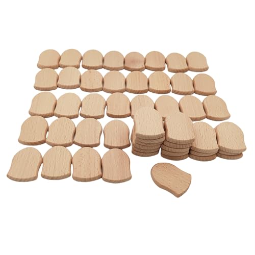 Unlackierte Blanko-Holzstücke, Laser-Gravur, Blanko-Etiketten aus Buchenholz, ohne Loch, Holzausschnitte, Scheiben für Heimwerker, Bastelbedarf, Malerei, Ornamente (spezielle Form, 50 Stück) von Anktily