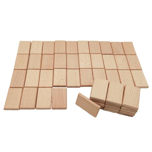 Unlackierte Blanko-Holzstücke, Lasergravur, Blanko-Etiketten aus Buchenholz, ohne Loch, Holzausschnitte, Scheiben für Heimwerker, Bastelbedarf, Malerei, Ornamente (Rechteck, 50 Stück) von Anktily