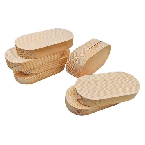 Unlackierte Holzblöcke, ovale Holzbretter zum Basteln, 10,2 x 5,1 x 1,5 cm, blanko, zum Gravieren, Holzbrennen, Malen, 8 Stück von Anktily