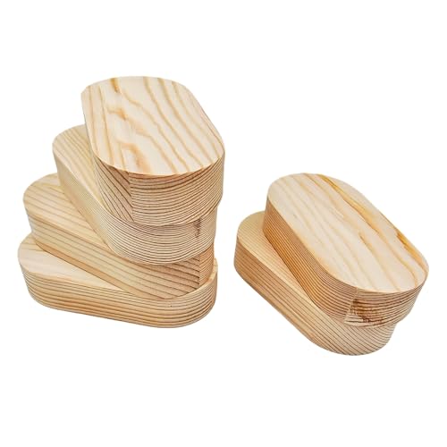 Unlackierte Holzblöcke, ovale Holzbretter zum Basteln, blanko, Whittling Wood Blocks zum Gravieren, Holzbrennen, Malen (10 x 5 x 2 cm/6 Stück) von Anktily