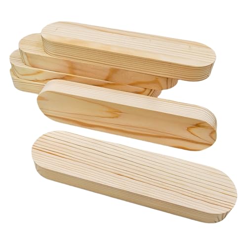 Unlackierte Holzblöcke, ovale Holzbretter zum Basteln, blanko, Whittling Wood Blocks zum Gravieren, Holzbrennen, Malen (20 x 5 x 2 cm/6 Stück) von Anktily