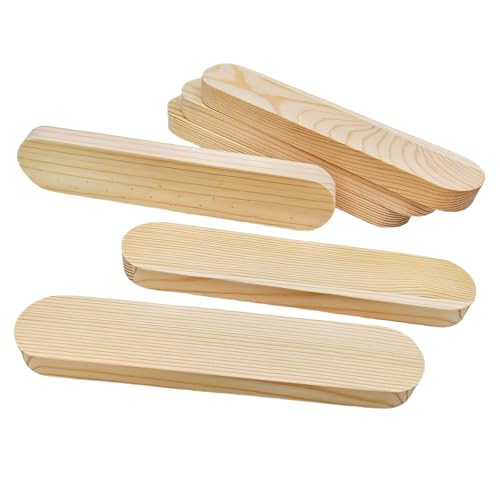 Unlackierte Holzblöcke, ovale Holzbretter zum Basteln, blanko, Whittling Wood Blocks zum Gravieren, Holzbrennen, Malen (25 x 5 x 2 cm/6 Stück) von Anktily