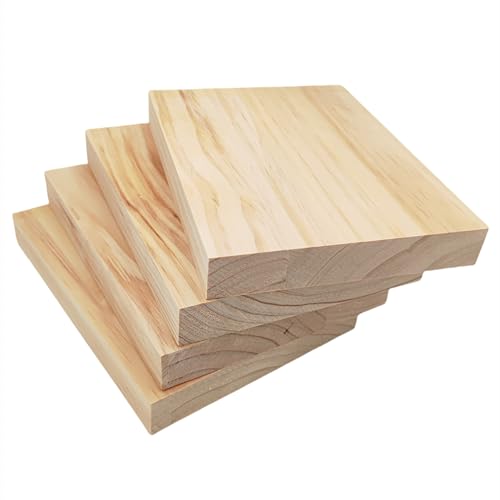 Unlackierte Holzblöcke zum Basteln, 20 x 15 x 2,5 cm, rechteckige Holzbretter, blanko, Whittling Holzblöcke zum Schnitzen, Malen und Brennen, 4 Stück von Anktily
