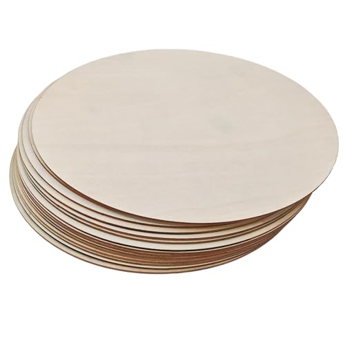 Unlackierte Holzkreise zum Basteln, 30 cm, blanko, Holzscheiben, runde Ausschnitte für DIY Malerei und Heimdekoration, 15 Stück von Anktily