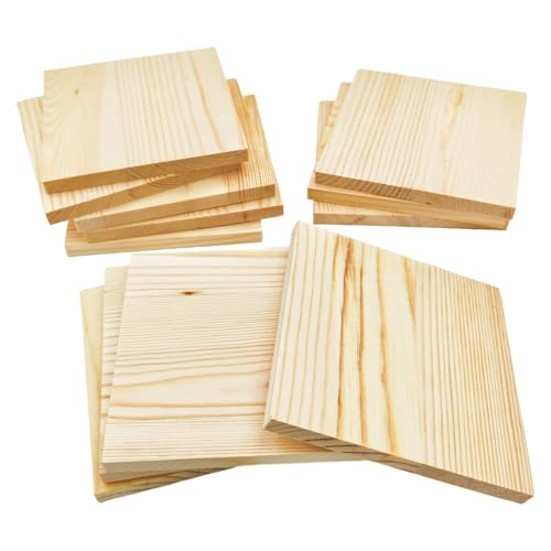 Unlackierte quadratische Holzblöcke zum Basteln, 10,2 x 10,2 x 0,8 cm, blanko, Kiefernholzbretter zum Schnitzen, DIY-Holzuntersetzer, Malen und Brennen, 12 Stück Unlackierte quadratische Holzblöcke zum Basteln, 10,2 x 10,2 x 0,8 cm, blanko, Kiefernholzbretter zum Schnitzen, DIY-Holzuntersetzer, Malen und Brennen, 12 Stück von Anktily