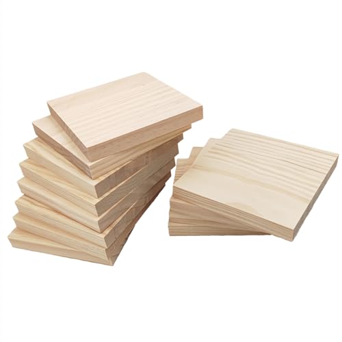 Unlackierte quadratische Holzblöcke zum Basteln, 12 x 12 x 1,5 cm, blanko, Kiefernholzbretter für Holzschnitzerei, DIY-Holzuntersetzer, Malen und Brennen, 12 Stück Unlackierte quadratische Holzblöcke zum Basteln, 12 x 12 x 1,5 cm, blanko, Kiefernholzbretter für Holzschnitzerei, DIY-Holzuntersetzer, Malen und Brennen, 12 Stück von Anktily
