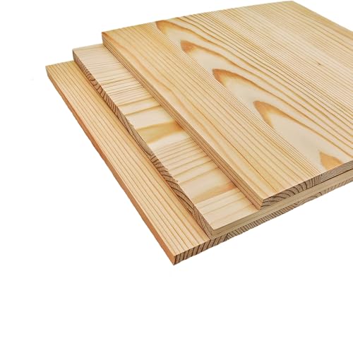 Unlackierte quadratische Holzblöcke zum Basteln, 24,9 x 24,9 x 1 cm, blanko Holzquadrate aus Kiefernholz zum Schnitzen, DIY-Holzuntersetzer, Malen und Brennen, 3 Stück von Anktily
