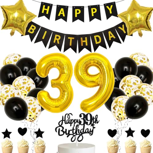 Anlgdi Deko 39 Jahre Geburtstag Frau, Luftballons 39. Geburtstag Dekoration Frau Mann, Tortendeko Geburtstag 39 Jahre Frauen, Folienballon Zahl 39 Schwarz, Geburtstagsdeko 39 Jahre Männer Frauen Anlgdi Deko 39 Jahre Geburtstag Frau, Luftballons 39. Geburtstag Dekoration Frau Mann, Tortendeko Geburtstag 39 Jahre Frauen, Folienballon Zahl 39 Schwarz, Geburtstagsdeko 39 Jahre Männer Frauen von Anlgdi