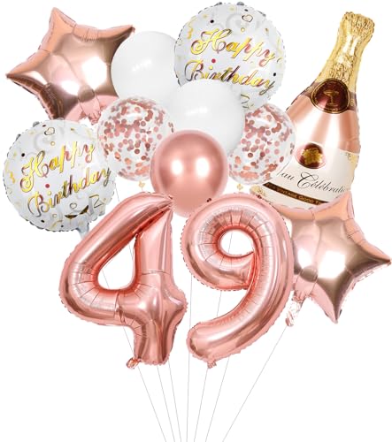 Anlgdi Folienballon Champagne Rosegold, Luftballon 49. Geburtstag Deko Frau, Geburtstagsdeko 49 Jahre Frauen, Helium Ballon Champagner Flasche Bier Happy Birthday Deko für 49. Geburtstag Party Deko Anlgdi Folienballon Champagne Rosegold, Luftballon 49. Geburtstag Deko Frau, Geburtstagsdeko 49 Jahre Frauen, Helium Ballon Champagner Flasche Bier Happy Birthday Deko für 49. Geburtstag Party Deko von Anlgdi