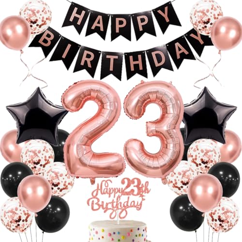 Anlgdi Geburtstagsdeko 23 Jahre Frau, Luftballons 23. Geburtstag Dekoration Frauen, Happy Birthday Deko 23 Geburtstags, Roségold Ballons 23. Geburtstag Party Dekoration Set Anlgdi Geburtstagsdeko 23 Jahre Frau, Luftballons 23. Geburtstag Dekoration Frauen, Happy Birthday Deko 23 Geburtstags, Roségold Ballons 23. Geburtstag Party Dekoration Set von Anlgdi
