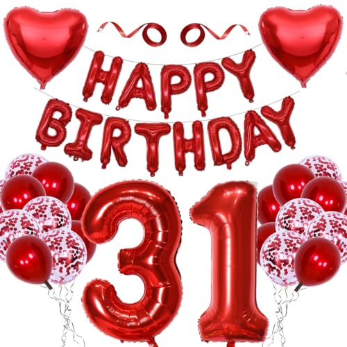 Anlgdi Geburtstagsdeko 28 Jahre, Luftballons 25. Geburtstag Dekoration, Folienballon Zahl 20 Schwarz, Deko 20. Geburtstag Mädchen 41. Birthday Decoratio von Anlgdi