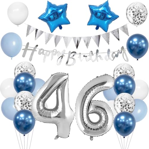 Anlgdi Geburtstagsdeko 46 Jahr Mann, Luftballon 46. Geburtstag Männer Deko, Blau Tortendeko Geburtstags 46 Jahre, Deko 46. Geburtstags Frauen, Folienballon 46 Geburtstag Männer Dekoration Anlgdi Geburtstagsdeko 46 Jahr Mann, Luftballon 46. Geburtstag Männer Deko, Blau Tortendeko Geburtstags 46 Jahre, Deko 46. Geburtstags Frauen, Folienballon 46 Geburtstag Männer Dekoration von Anlgdi