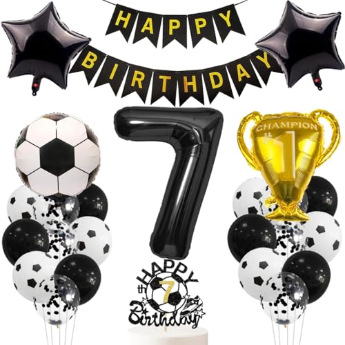 Anlgdi Luftballon 7. Geburtstag Deko, Fußball Ballon 7. Geburtstag Deko Junge, Fussball Helium Ballon 7 Geburtstag Junge, Happy Birthday Banner für Fussball 7. Geburtstag Party Dekoration Anlgdi Luftballon 7. Geburtstag Deko, Fußball Ballon 7. Geburtstag Deko Junge, Fussball Helium Ballon 7 Geburtstag Junge, Happy Birthday Banner für Fussball 7. Geburtstag Party Dekoration von Anlgdi