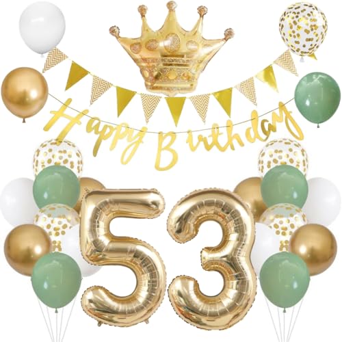 Anlgdi Luftballons 53. Geburtstag Dekoration Set, Ballons Happy 53th Birthday Frau Deko, Folienballon Zahl 53 Gold, Geburtstagsdeko 53 Jahre Mäaner Frauen, Folienballon 53 Geburtstag Dekoration Anlgdi Luftballons 53. Geburtstag Dekoration Set, Ballons Happy 53th Birthday Frau Deko, Folienballon Zahl 53 Gold, Geburtstagsdeko 53 Jahre Mäaner Frauen, Folienballon 53 Geburtstag Dekoration von Anlgdi