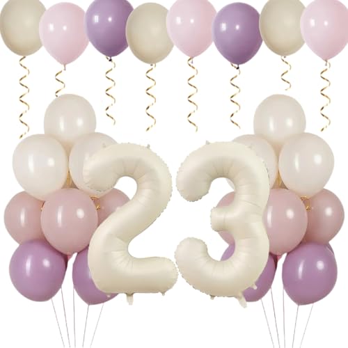 Anlgdi Weiße Ballons 23, 24 Stück 12 Zoll Latex Ballons, Luftballon 23. Geburtstag Deko Frau, Geburtstagsdeko 23 Jahre Frauen, Folienballon Zahlen 23, Lila Helium Ballon für 23. Geburtstag Party Deko Anlgdi Weiße Ballons 23, 24 Stück 12 Zoll Latex Ballons, Luftballon 23. Geburtstag Deko Frau, Geburtstagsdeko 23 Jahre Frauen, Folienballon Zahlen 23, Lila Helium Ballon für 23. Geburtstag Party Deko von Anlgdi