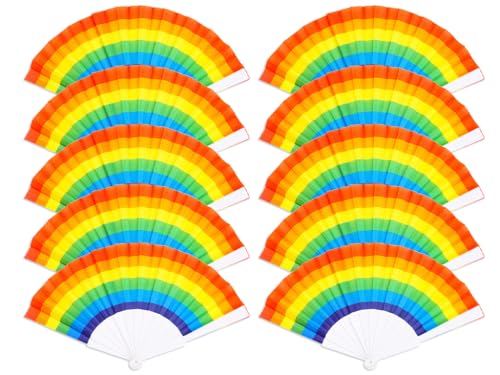 Anlising 10PCS Regenbogen Fächer, Regenbogen Faltfächer, Moderner Regenbogenfan aus Kunststoff, für Festliche und kulturelle Anlässe, Hochzeit, Partys Anlising 10PCS Regenbogen Fächer, Regenbogen Faltfächer, Moderner Regenbogenfan aus Kunststoff, für Festliche und kulturelle Anlässe, Hochzeit, Partys von Anlising