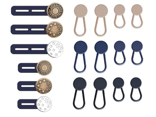 Anlising 18 Stück Hosenbunderweiterung Knopf Set, Knopfverlängerung für Hosen, Taille Extender Knopf, Jeans Einziehbare Knöpfe, Hosen Expander Button, Bund Expander Set, für Jeans, Röcke, Hosen Anlising 18 Stück Hosenbunderweiterung Knopf Set, Knopfverlängerung für Hosen, Taille Extender Knopf, Jeans Einziehbare Knöpfe, Hosen Expander Button, Bund Expander Set, für Jeans, Röcke, Hosen von Anlising