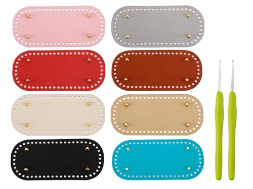Anlising 8PCS Oval Tasche Taschenboden, Taschenboden zum Häkeln Leder, Senden 2 Häkelnadel, Taschenboden PU Leder, 8 Farbe Stricken Häkeln PU Taschenboden, für DIY Taschenherstellung Zubehör (22x10CM) Anlising 8PCS Oval Tasche Taschenboden, Taschenboden zum Häkeln Leder, Senden 2 Häkelnadel, Taschenboden PU Leder, 8 Farbe Stricken Häkeln PU Taschenboden, für DIY Taschenherstellung Zubehör (22x10CM) von Anlising